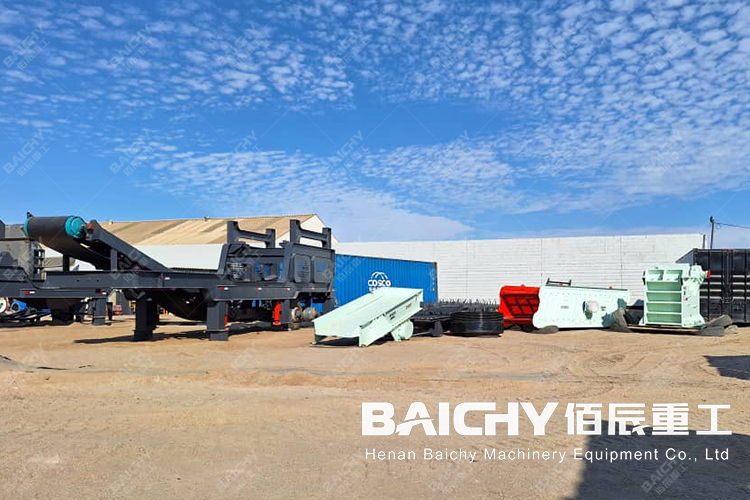 Mobile jaw crushing plant and mobile cone crushing plant sent to Namibia from Baichy Machinery