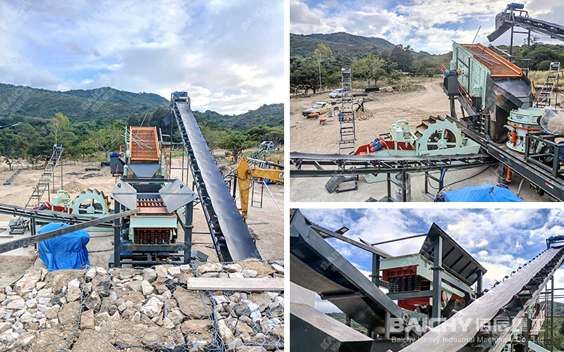 100-150tph Four-combination Mobile Crushing Plant with PE600