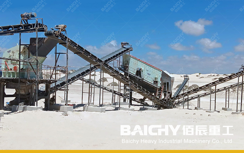 250-300tph rock crushing production line, feed 350mm and dis