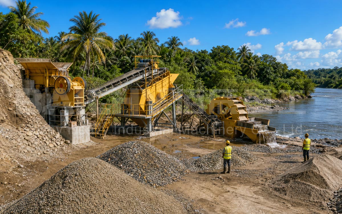 Customer Site: Crushing, Sand-Making, and Sand-Washing Production Line