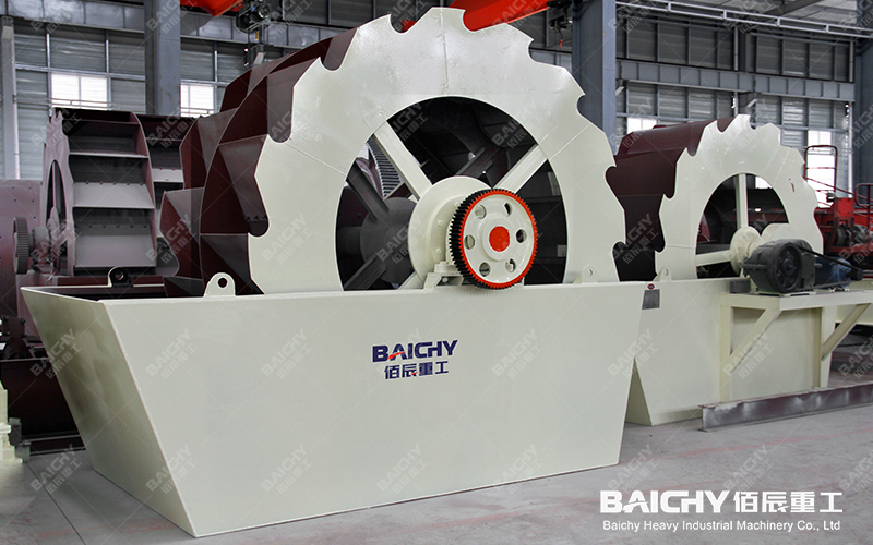 Bucket-wheel sand washing machine